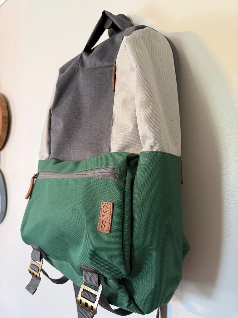 General Supply Goods + Co Commuter Daypack Backpack with USB Port – Green & Gray